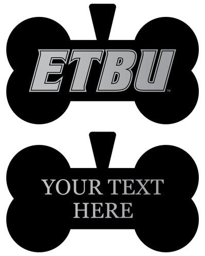 East Texas Baptist University Personalized Matte Black Bone Dog Tag – Engraved Officially Licensed Collegiate Pet ID 