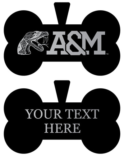 Florida A&M Rattlers Personalized Matte Black Bone Dog Tag – Engraved Officially Licensed Collegiate Pet ID 