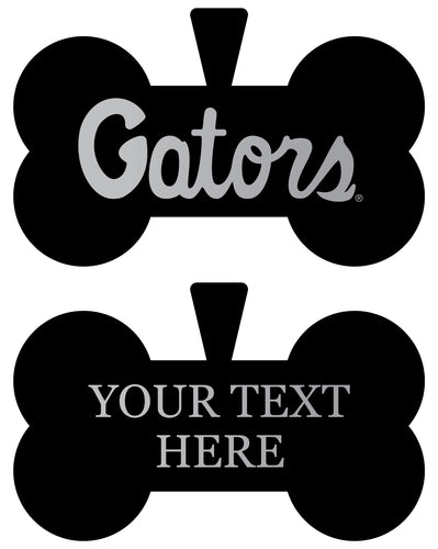 Florida Gators Personalized Matte Black Bone Dog Tag – Engraved Officially Licensed Collegiate Pet ID 