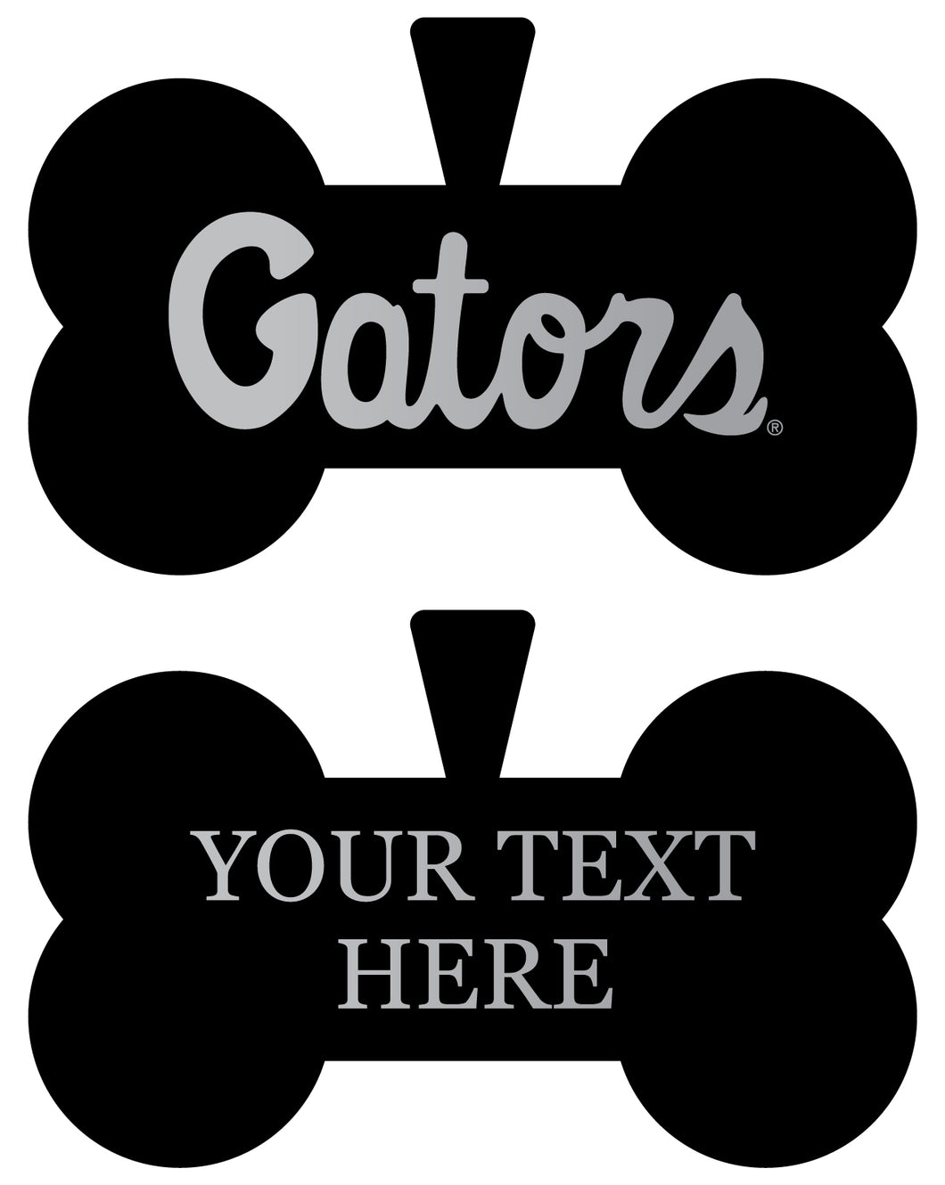 Florida Gators Personalized Matte Black Bone Dog Tag – Engraved Officially Licensed Collegiate Pet ID 