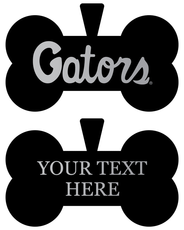 Florida Gators Personalized Matte Black Bone Dog Tag – Engraved Officially Licensed Collegiate Pet ID 
