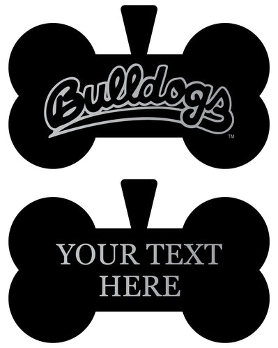 Fresno State Bulldogs Personalized Matte Black Bone Dog Tag – Engraved Officially Licensed Collegiate Pet ID 