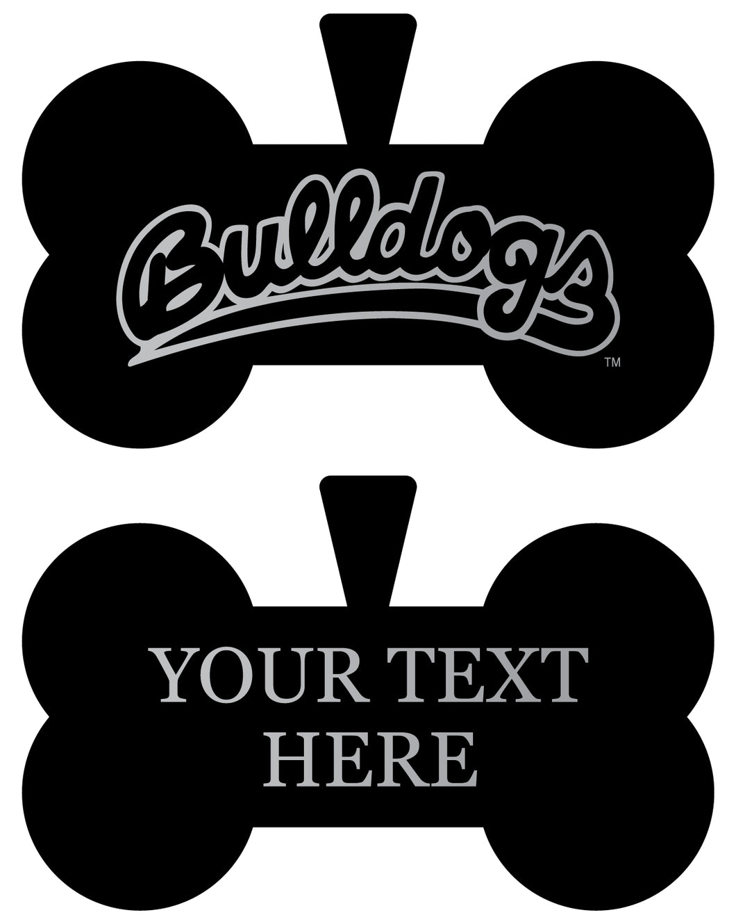 Fresno State Bulldogs Personalized Matte Black Bone Dog Tag – Engraved Officially Licensed Collegiate Pet ID 