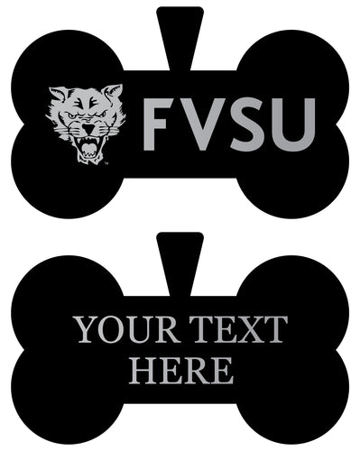Fort Valley State University Personalized Matte Black Bone Dog Tag – Engraved Officially Licensed Collegiate Pet ID 