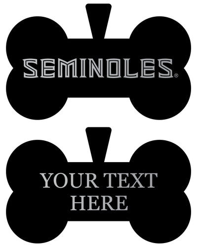 Florida State Seminoles Personalized Matte Black Bone Dog Tag – Engraved Officially Licensed Collegiate Pet ID 