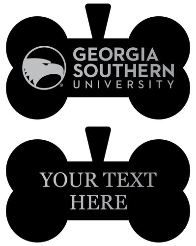 Georgia Southern Eagles Personalized Matte Black Bone Dog Tag – Engraved Officially Licensed Collegiate Pet ID 