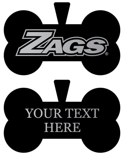 Gonzaga Bulldogs Personalized Matte Black Bone Dog Tag – Engraved Officially Licensed Collegiate Pet ID 