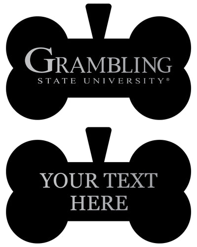 Grambling State Tigers Personalized Matte Black Bone Dog Tag – Engraved Officially Licensed Collegiate Pet ID 