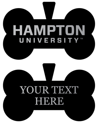 Hampton University Personalized Matte Black Bone Dog Tag – Engraved Officially Licensed Collegiate Pet ID 