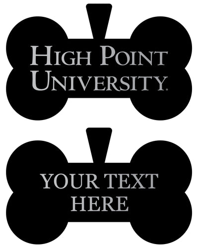 High Point University Personalized Matte Black Bone Dog Tag – Engraved Officially Licensed Collegiate Pet ID 