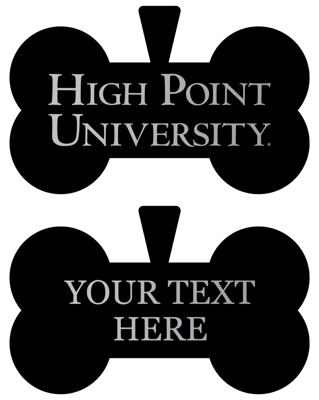 High Point University Personalized Matte Black Bone Dog Tag – Engraved Officially Licensed Collegiate Pet ID 