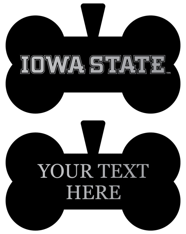 Iowa State Cyclones Personalized Matte Black Bone Dog Tag – Engraved Officially Licensed Collegiate Pet ID 