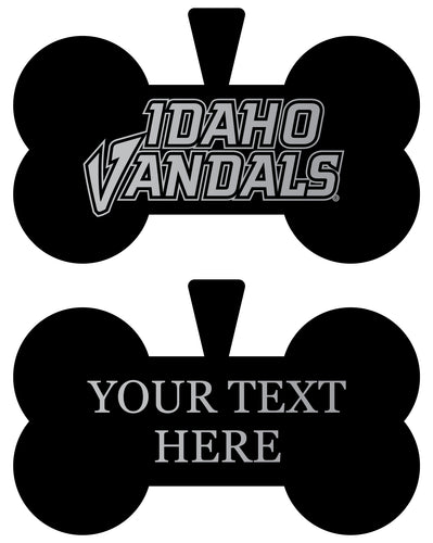 Idaho Vandals Personalized Matte Black Bone Dog Tag – Engraved Officially Licensed Collegiate Pet ID 