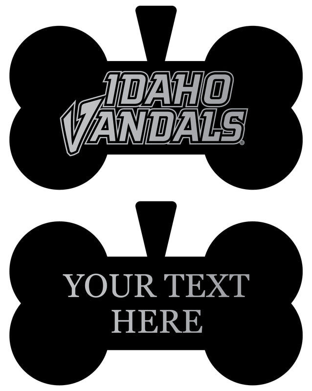 Idaho Vandals Personalized Matte Black Bone Dog Tag – Engraved Officially Licensed Collegiate Pet ID 