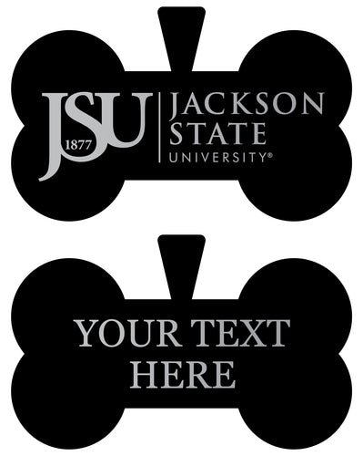Jackson State University Personalized Matte Black Bone Dog Tag – Engraved Officially Licensed Collegiate Pet ID 