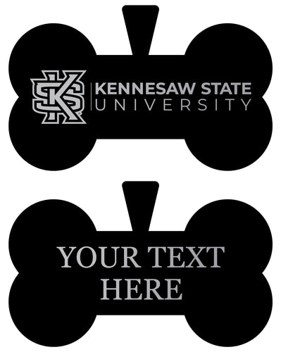 Kennesaw State University Personalized Matte Black Bone Dog Tag – Engraved Officially Licensed Collegiate Pet ID 