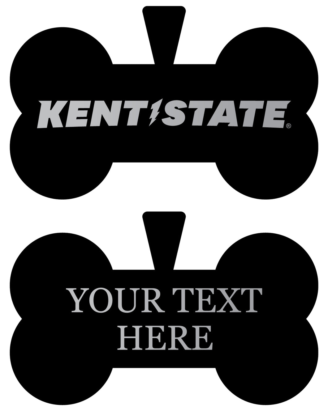 Kent State University Personalized Matte Black Bone Dog Tag – Engraved Officially Licensed Collegiate Pet ID 