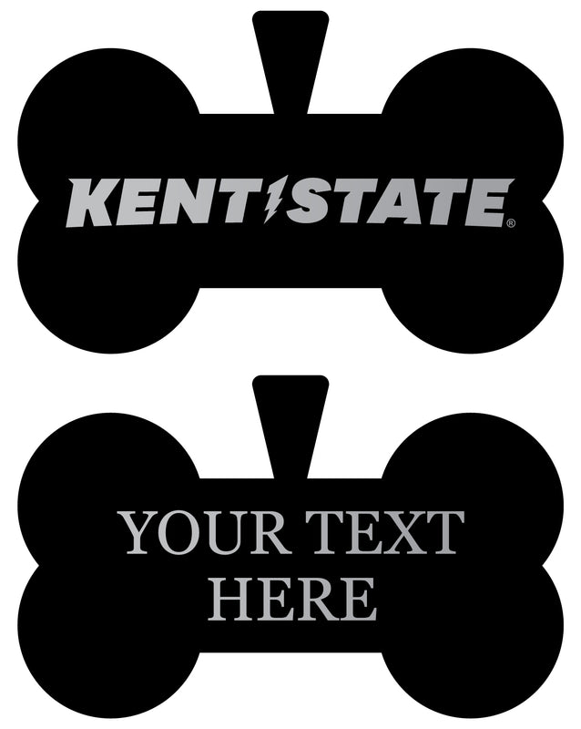 Kent State University Personalized Matte Black Bone Dog Tag – Engraved Officially Licensed Collegiate Pet ID 