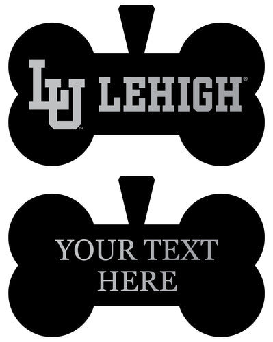 Lehigh University Mountain Hawks Personalized Matte Black Bone Dog Tag – Engraved Officially Licensed Collegiate Pet ID 