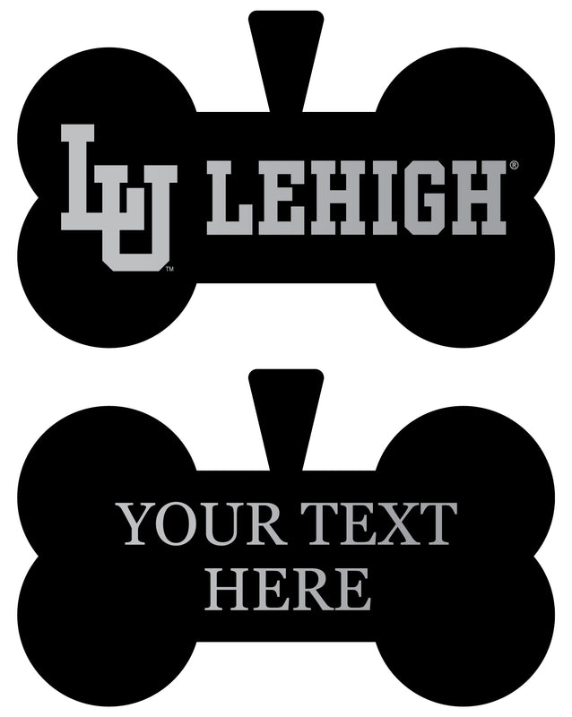Lehigh University Mountain Hawks Personalized Matte Black Bone Dog Tag – Engraved Officially Licensed Collegiate Pet ID 