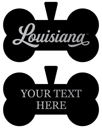 Louisiana at Lafayette Personalized Matte Black Bone Dog Tag – Engraved Officially Licensed Collegiate Pet ID 