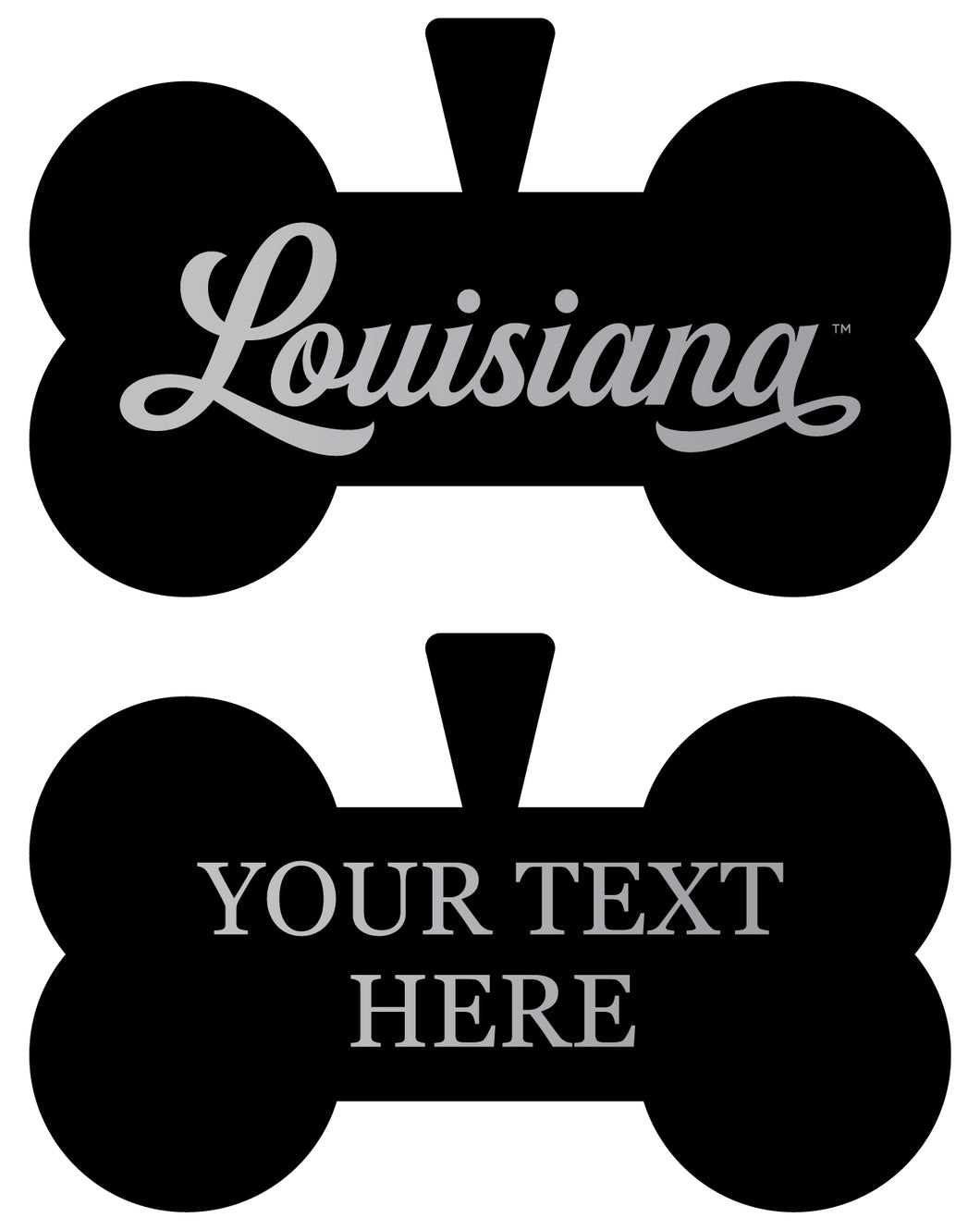 Louisiana at Lafayette Personalized Matte Black Bone Dog Tag – Engraved Officially Licensed Collegiate Pet ID 