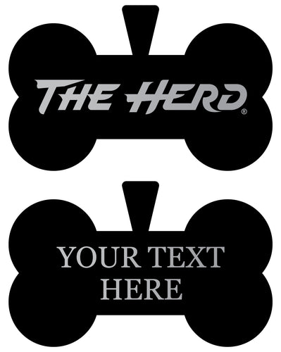 Marshall Thundering Herd Personalized Matte Black Bone Dog Tag – Engraved Officially Licensed Collegiate Pet ID 