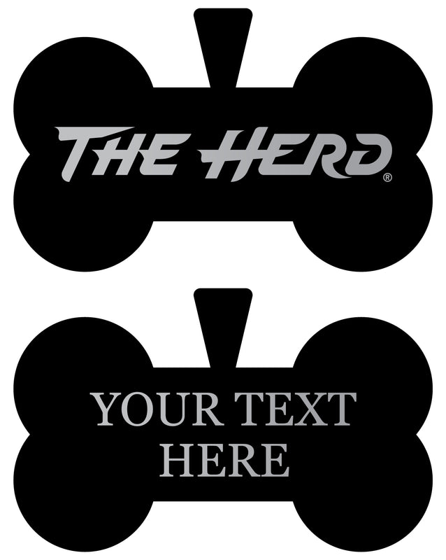 Marshall Thundering Herd Personalized Matte Black Bone Dog Tag – Engraved Officially Licensed Collegiate Pet ID 