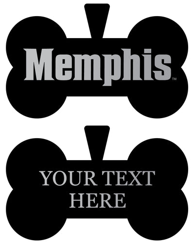 Memphis Tigers Personalized Matte Black Bone Dog Tag – Engraved Officially Licensed Collegiate Pet ID 
