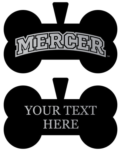 Mercer University Personalized Matte Black Bone Dog Tag – Engraved Officially Licensed Collegiate Pet ID 