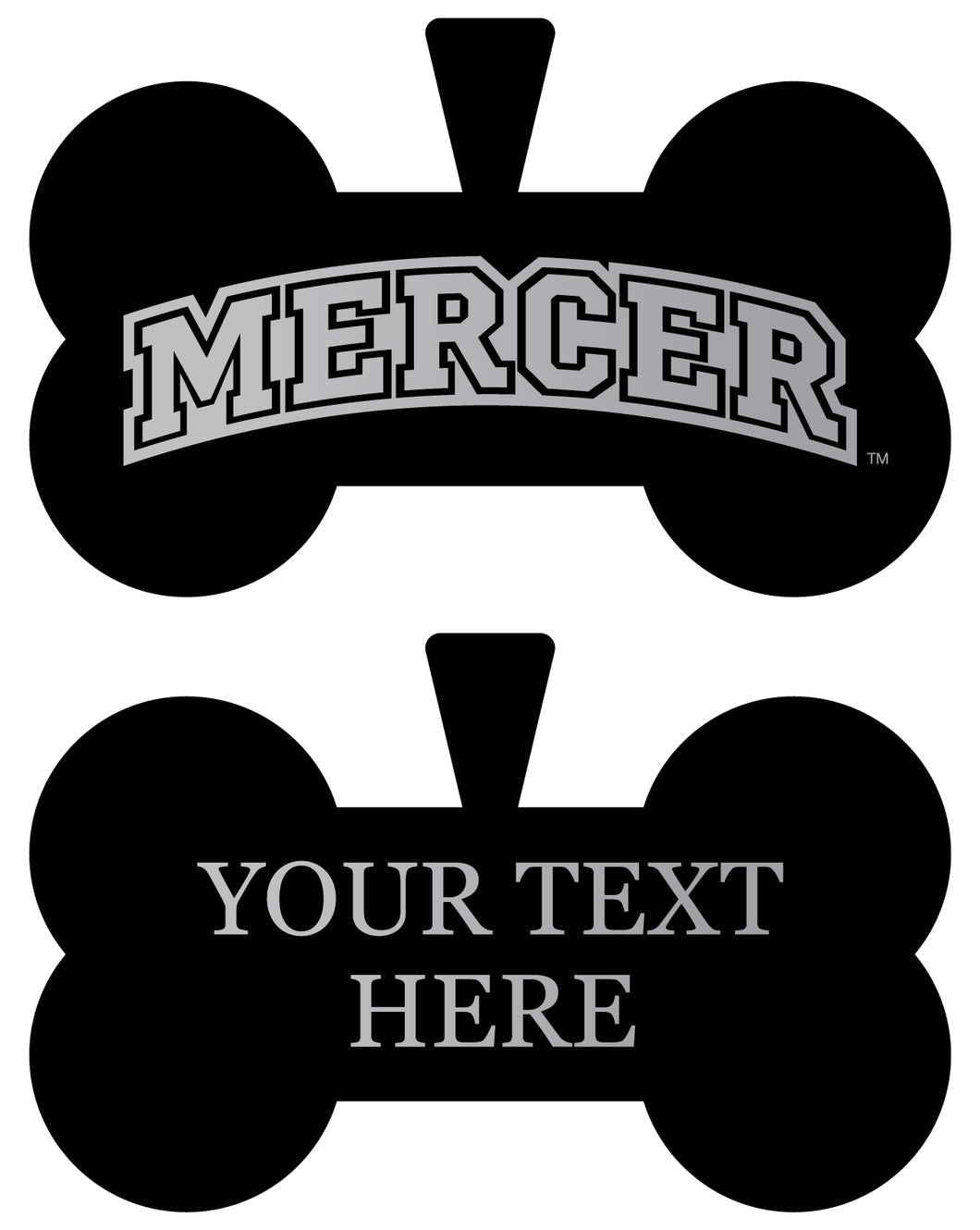 Mercer University Personalized Matte Black Bone Dog Tag – Engraved Officially Licensed Collegiate Pet ID 