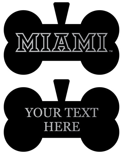 Miami University of Ohio Personalized Matte Black Bone Dog Tag – Engraved Officially Licensed Collegiate Pet ID 