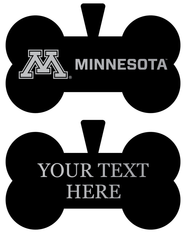 Minnesota Gophers Personalized Matte Black Bone Dog Tag – Engraved Officially Licensed Collegiate Pet ID 