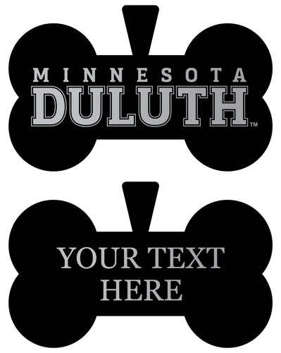 Minnesota Duluth Bulldogs Personalized Matte Black Bone Dog Tag – Engraved Officially Licensed Collegiate Pet ID 