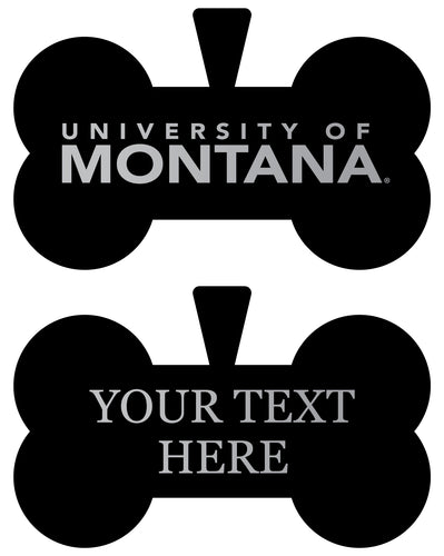Montana University Personalized Matte Black Bone Dog Tag – Engraved Officially Licensed Collegiate Pet ID 