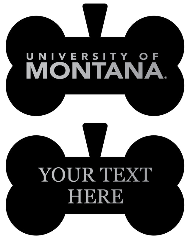 Montana University Personalized Matte Black Bone Dog Tag – Engraved Officially Licensed Collegiate Pet ID 