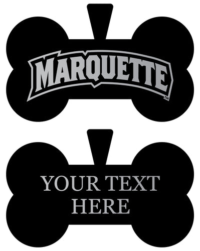Marquette Golden Eagles Personalized Matte Black Bone Dog Tag – Engraved Officially Licensed Collegiate Pet ID 