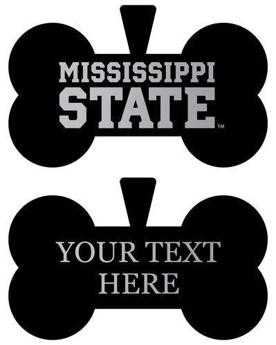 Mississippi State Bulldogs Personalized Matte Black Bone Dog Tag – Engraved Officially Licensed Collegiate Pet ID 