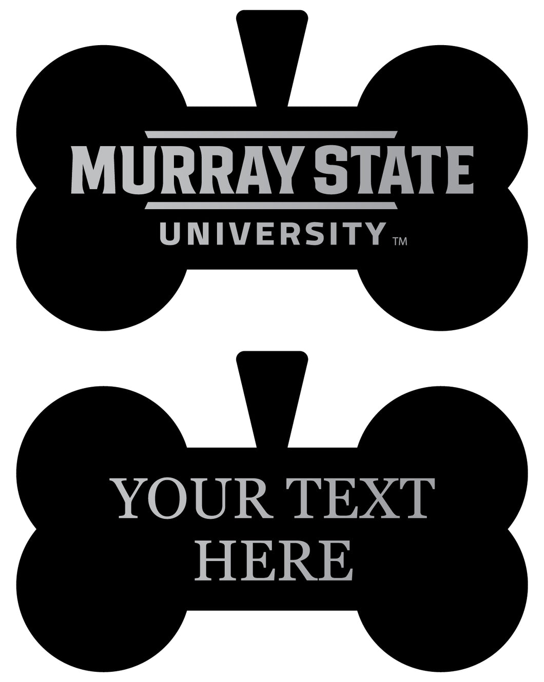 Murray State University Personalized Matte Black Bone Dog Tag – Engraved Officially Licensed Collegiate Pet ID 
