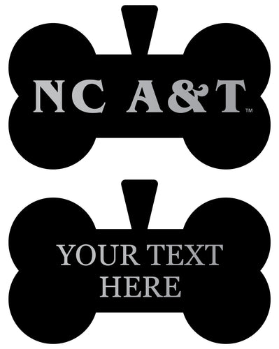 North Carolina A&T State Aggies Personalized Matte Black Bone Dog Tag – Engraved Officially Licensed Collegiate Pet ID 