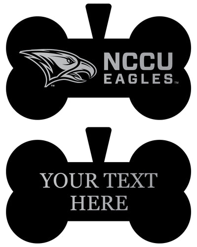 North Carolina Central Eagles Personalized Matte Black Bone Dog Tag – Engraved Officially Licensed Collegiate Pet ID 