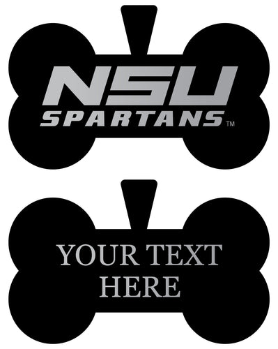 Norfolk State University Personalized Matte Black Bone Dog Tag – Engraved Officially Licensed Collegiate Pet ID 