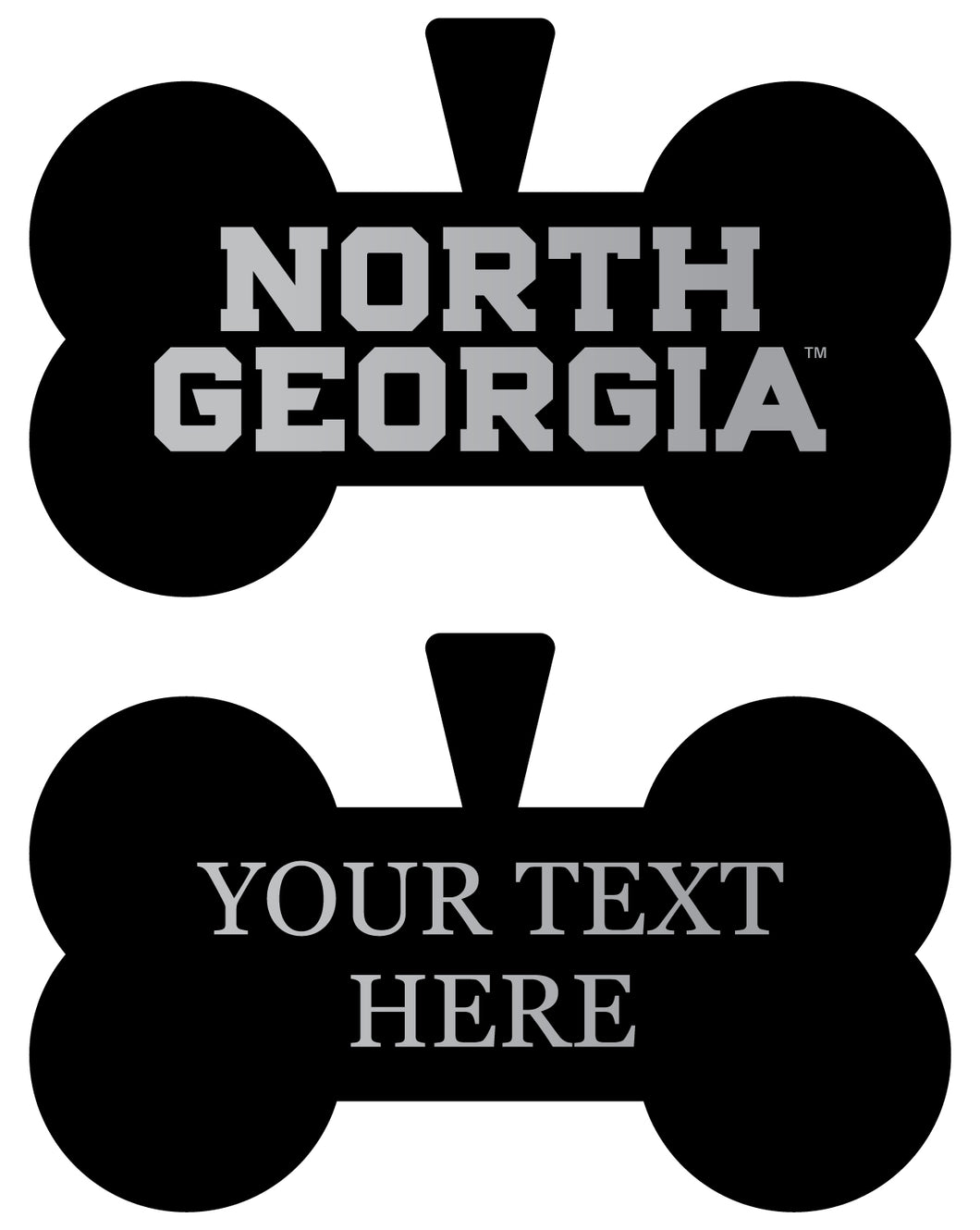 North Georgia Nighhawks Personalized Matte Black Bone Dog Tag – Engraved Officially Licensed Collegiate Pet ID 