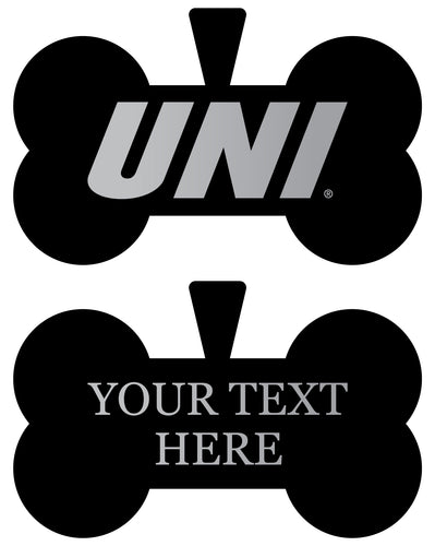 Northern Iowa Panthers Personalized Matte Black Bone Dog Tag – Engraved Officially Licensed Collegiate Pet ID 