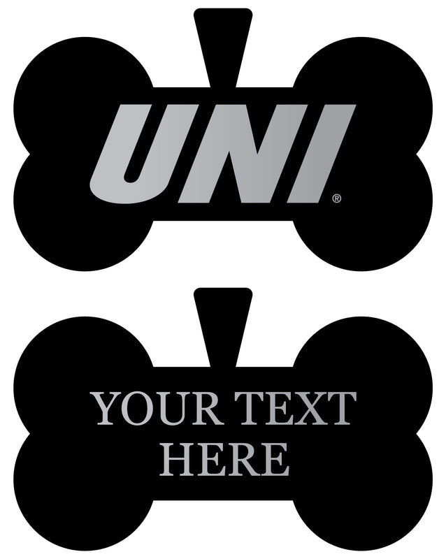 Northern Iowa Panthers Personalized Matte Black Bone Dog Tag – Engraved Officially Licensed Collegiate Pet ID 