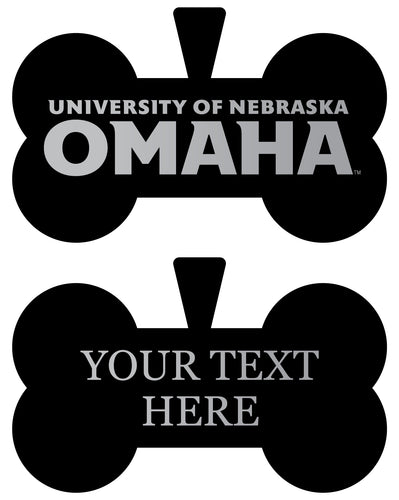 Nebraska at Omaha Personalized Matte Black Bone Dog Tag – Engraved Officially Licensed Collegiate Pet ID 