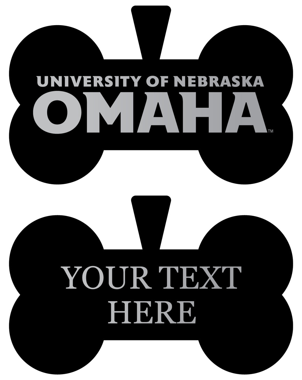 Nebraska at Omaha Personalized Matte Black Bone Dog Tag – Engraved Officially Licensed Collegiate Pet ID 