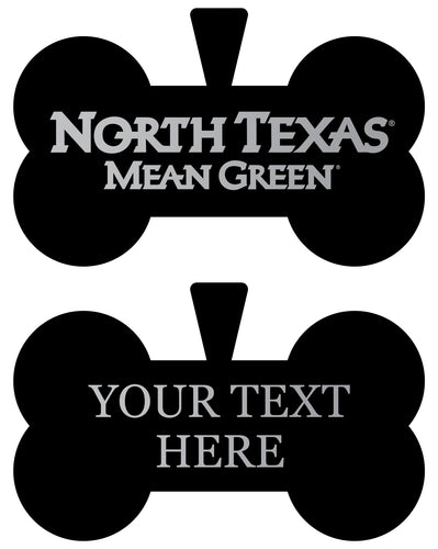 North Texas Personalized Matte Black Bone Dog Tag – Engraved Officially Licensed Collegiate Pet ID 