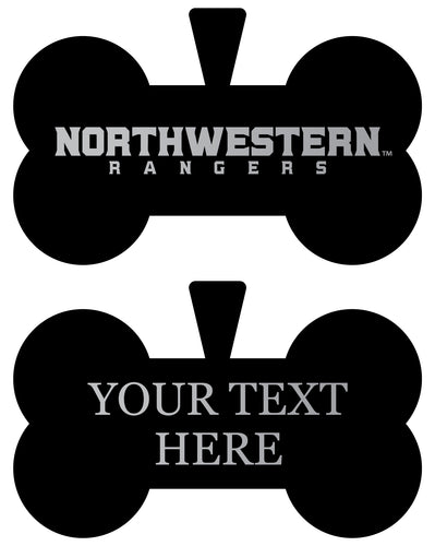 Northwestern Oklahoma State University Personalized Matte Black Bone Dog Tag – Engraved Officially Licensed Collegiate Pet ID 