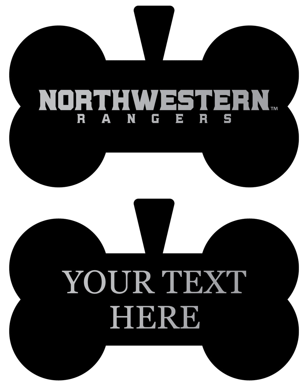 Northwestern Oklahoma State University Personalized Matte Black Bone Dog Tag – Engraved Officially Licensed Collegiate Pet ID 